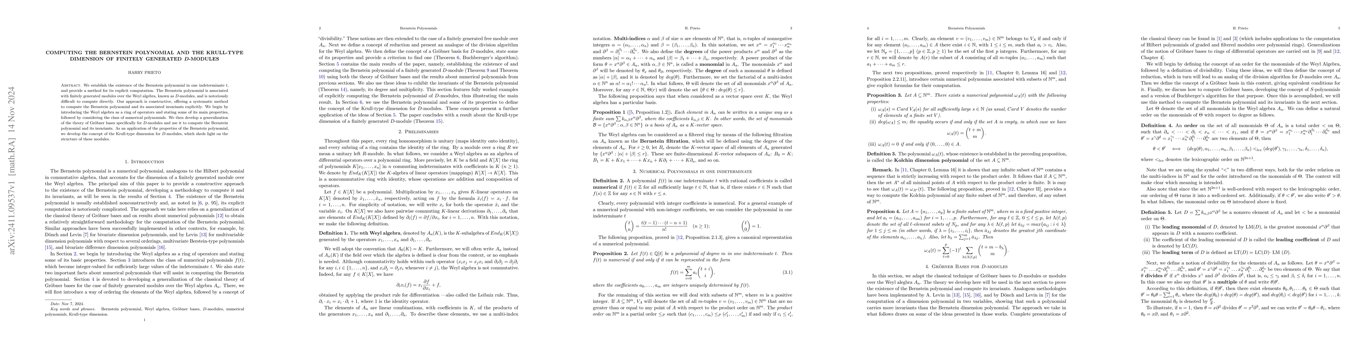 Thumbnail for Computing the Bernstein Polynomial and the Krull-type Dimension of
  finitely generated $\boldsymbol{D}$-modules