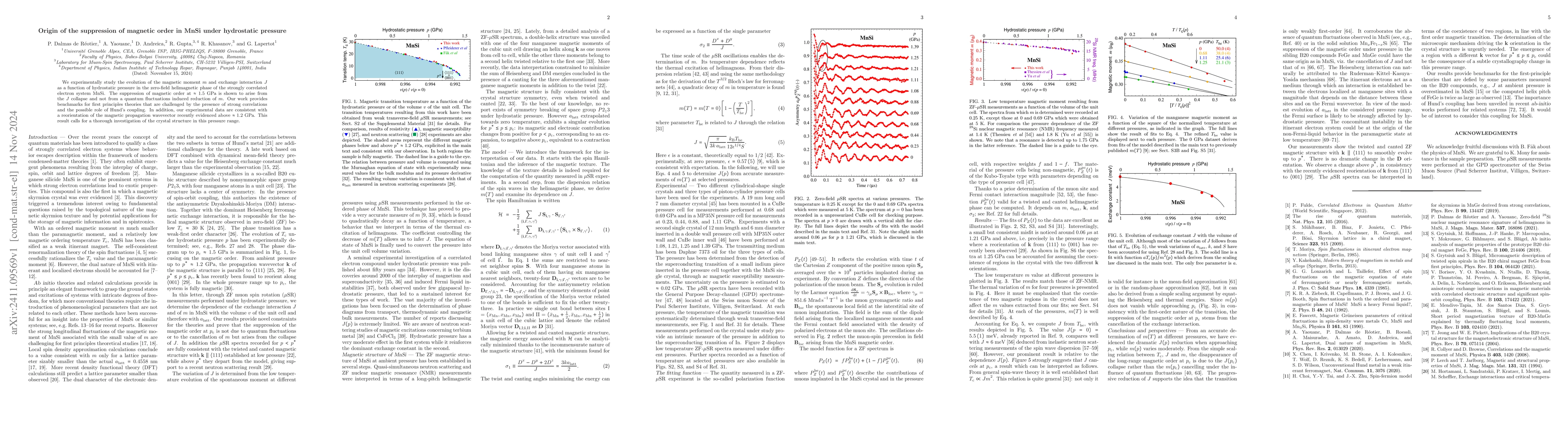 Thumbnail for Origin of the suppression of magnetic order in MnSi under hydrostatic
  pressure