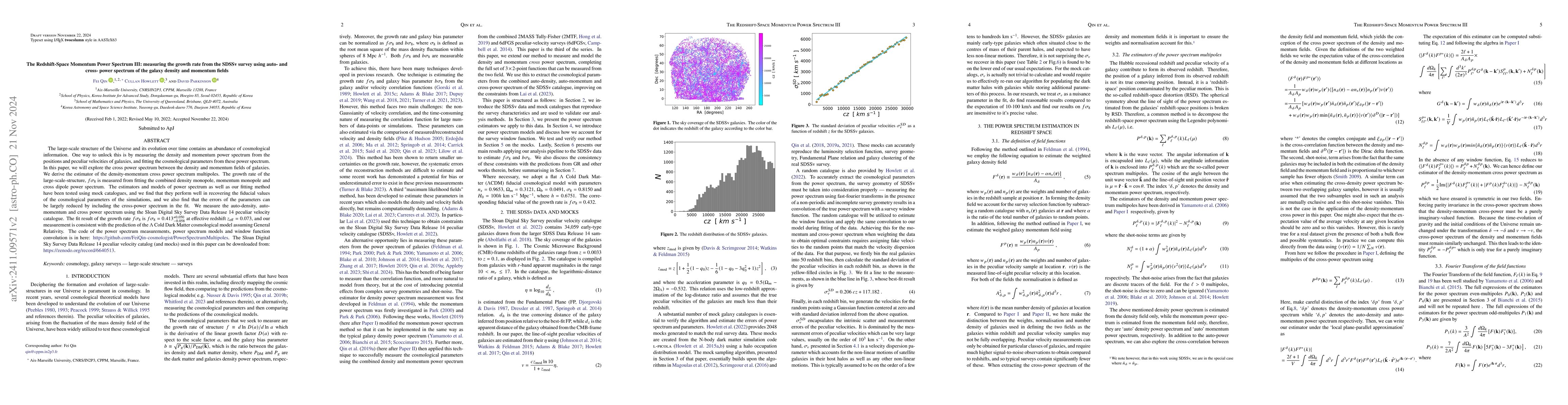 Thumbnail for The Redshift-Space Momentum Power Spectrum III: measuring the growth
  rate from the SDSSv survey using auto- and cross- power spectrum of the
  galaxy density and momentum fields