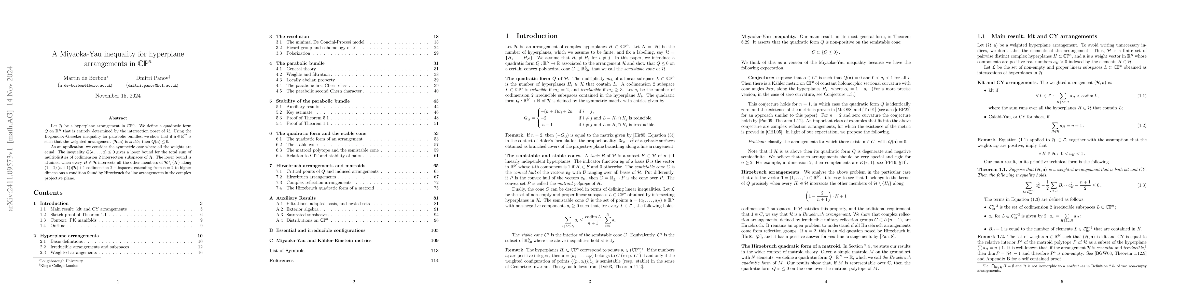 Thumbnail for A Miyaoka-Yau inequality for hyperplane arrangements in $\mathbb{CP}^n$