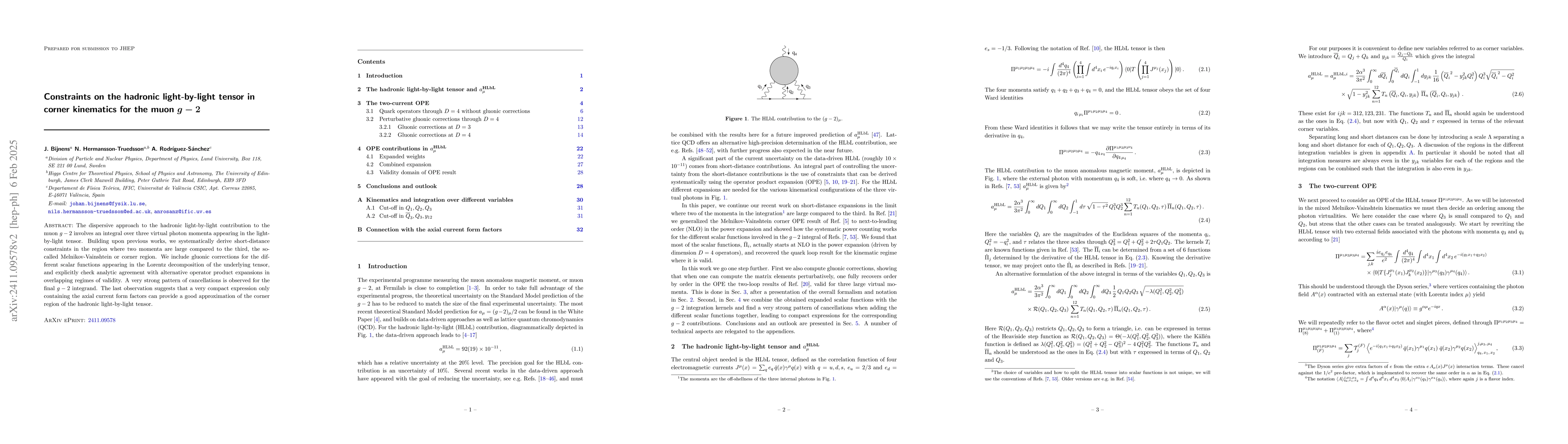 Thumbnail for Constraints on the hadronic light-by-light in corner kinematics for the
  muon $g-2$