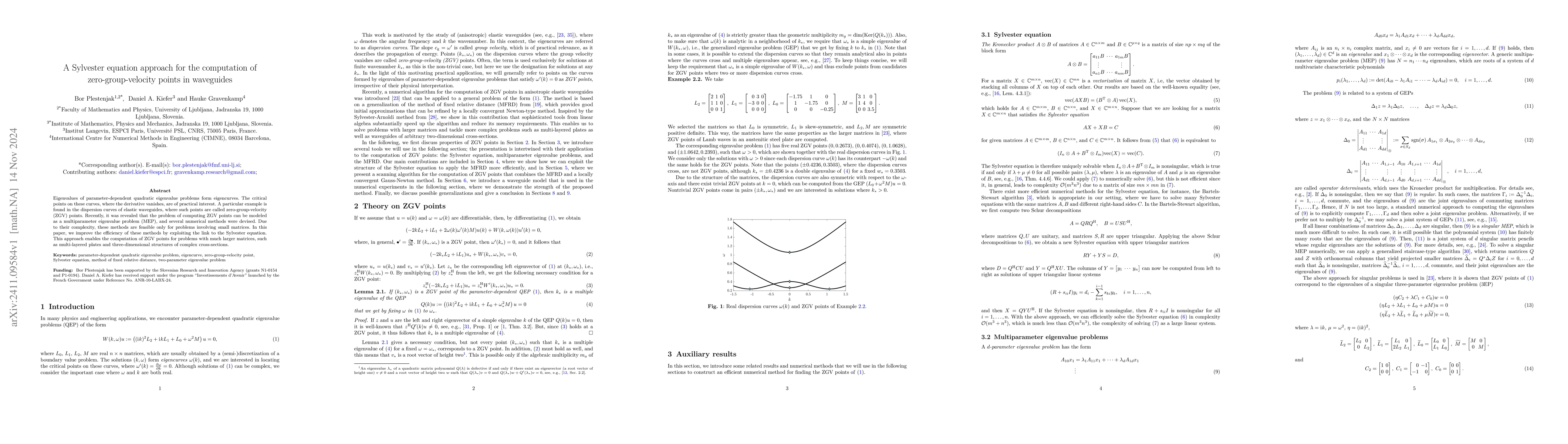 Thumbnail for A Sylvester equation approach for the computation of zero-group-velocity
  points in waveguides
