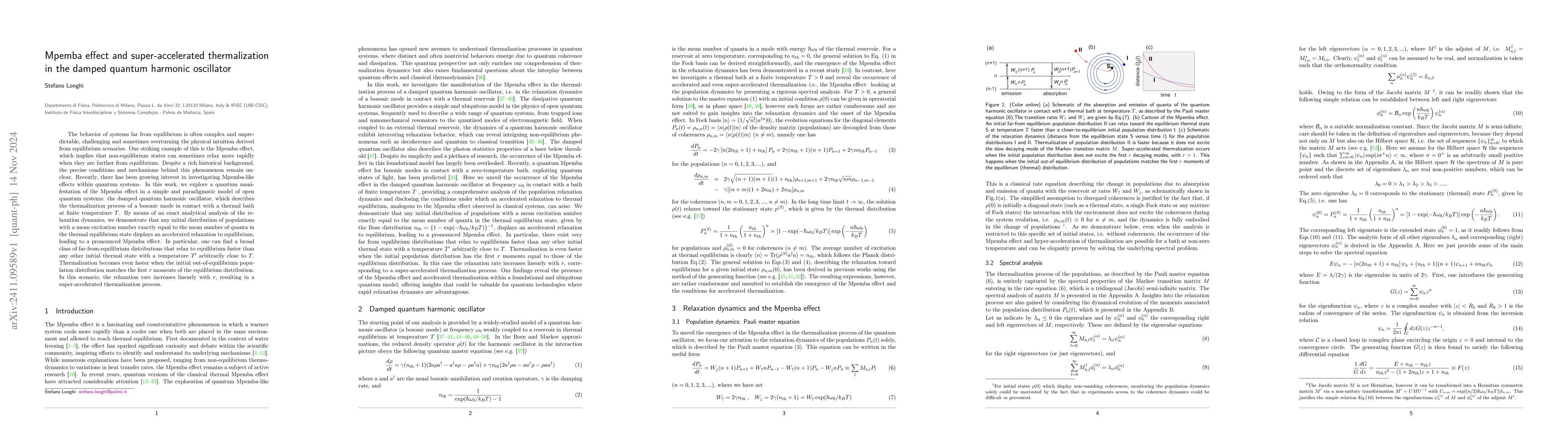 Thumbnail for Mpemba effect and super-accelerated thermalization in the damped quantum
  harmonic oscillator