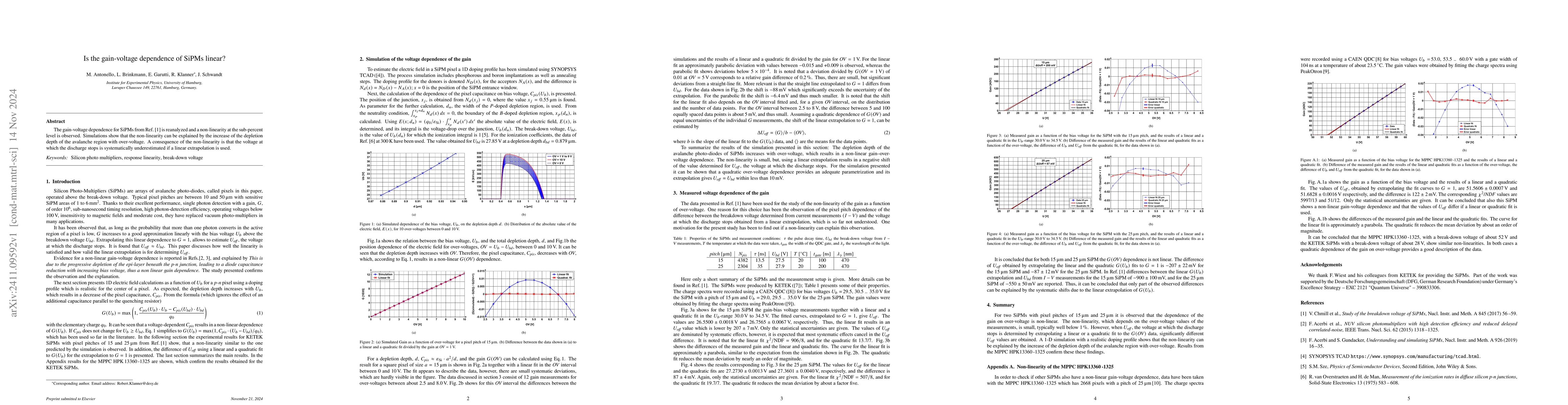 Thumbnail for Is the gain-voltage dependence of SiPMs linear?