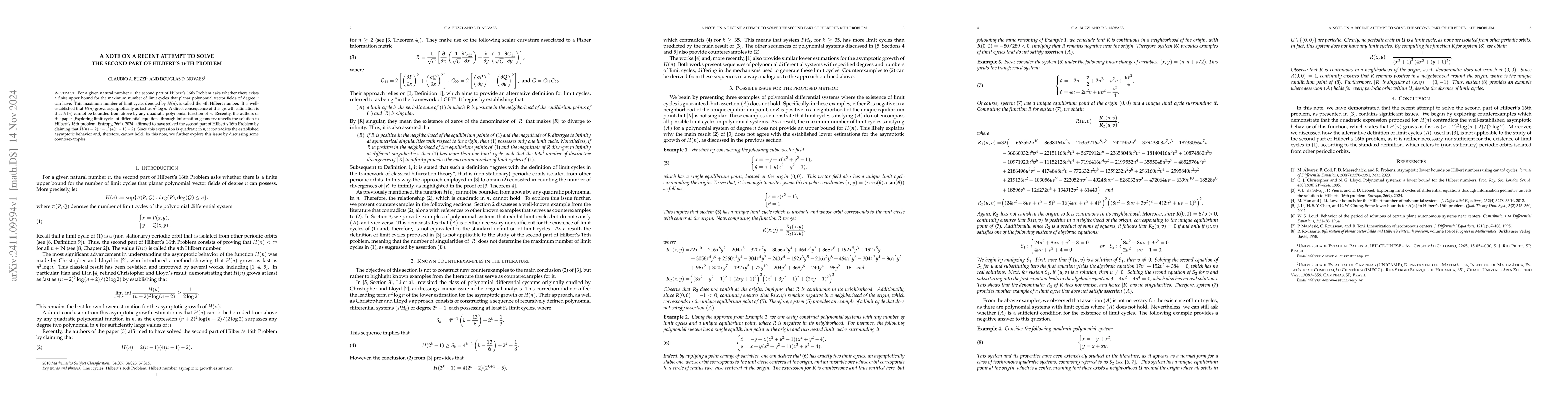 Thumbnail for A note on a recent attempt to solve the second part of Hilbert's 16th
  Problem