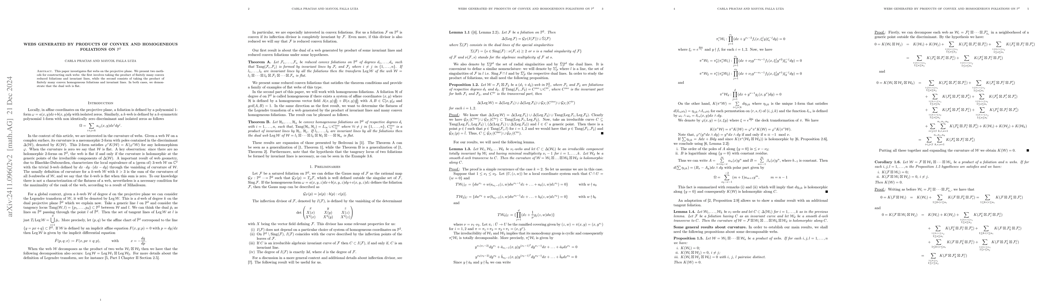 Thumbnail for Webs Generated by Products of convex and homogeneous Foliations on
  $\mathbb{P}^2$