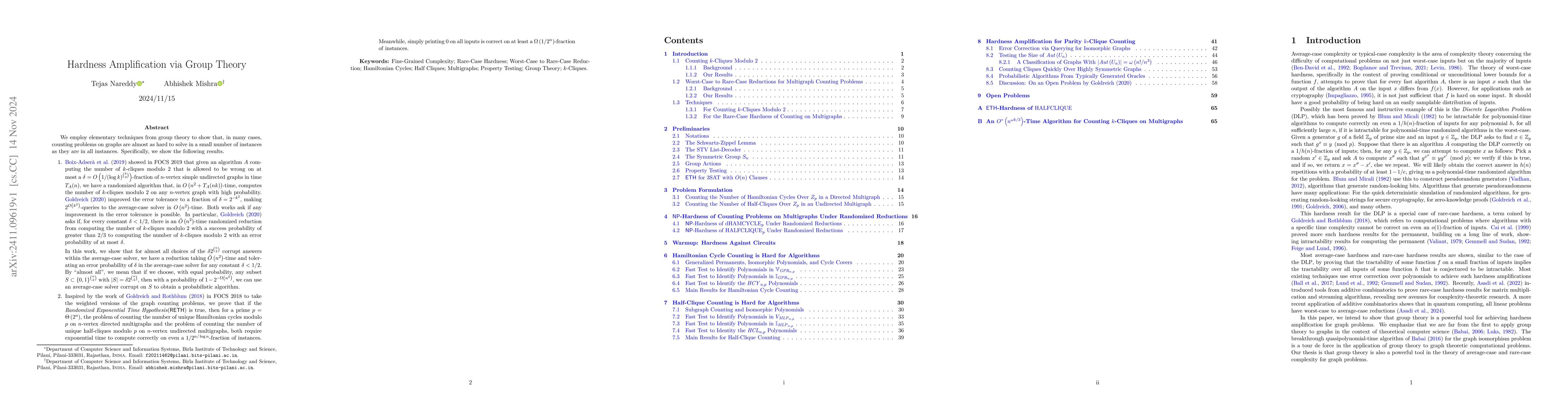 Thumbnail for Hardness Amplification via Group Theory