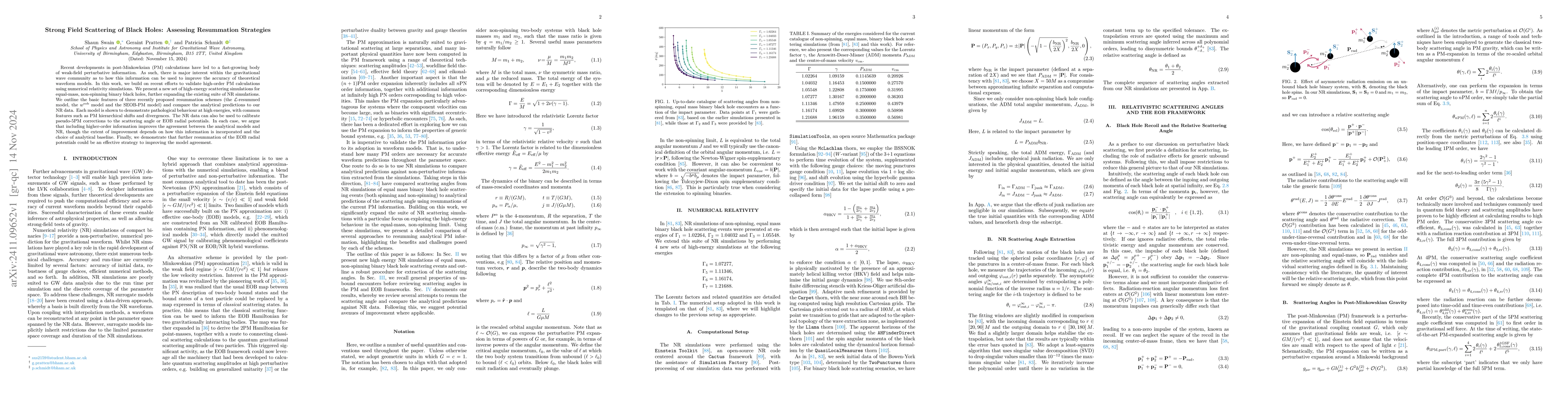 Thumbnail for Strong Field Scattering of Black Holes: Assessing Resummation Strategies