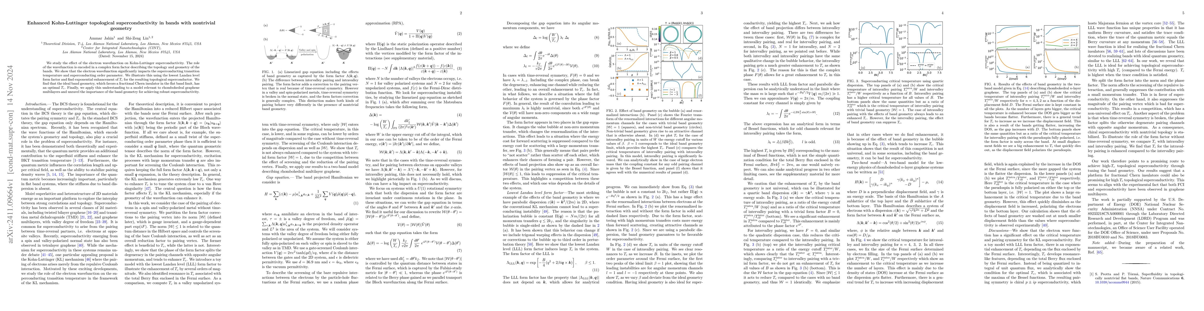 Thumbnail for Enhanced Kohn-Luttinger topological superconductivity in bands with
  nontrivial geometry