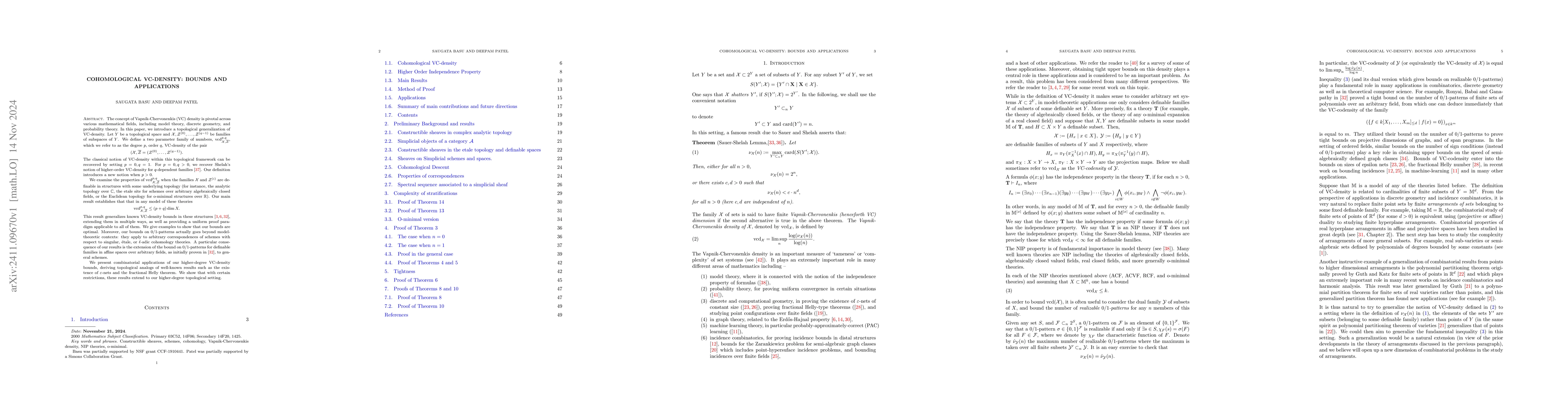 Thumbnail for Cohomological VC-density: Bounds and Applications