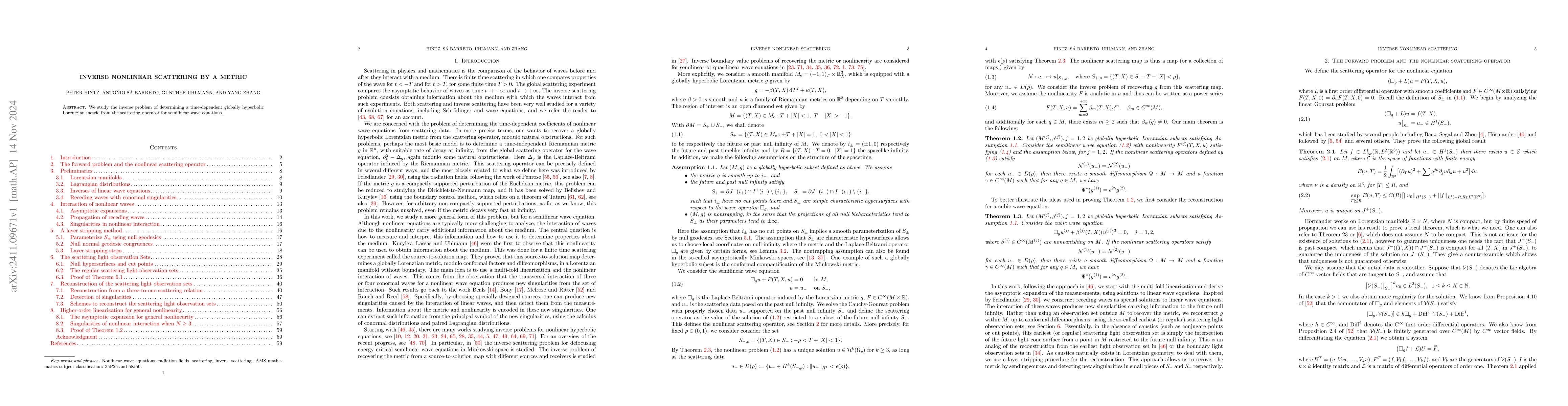 Thumbnail for Inverse Nonlinear Scattering by a Metric