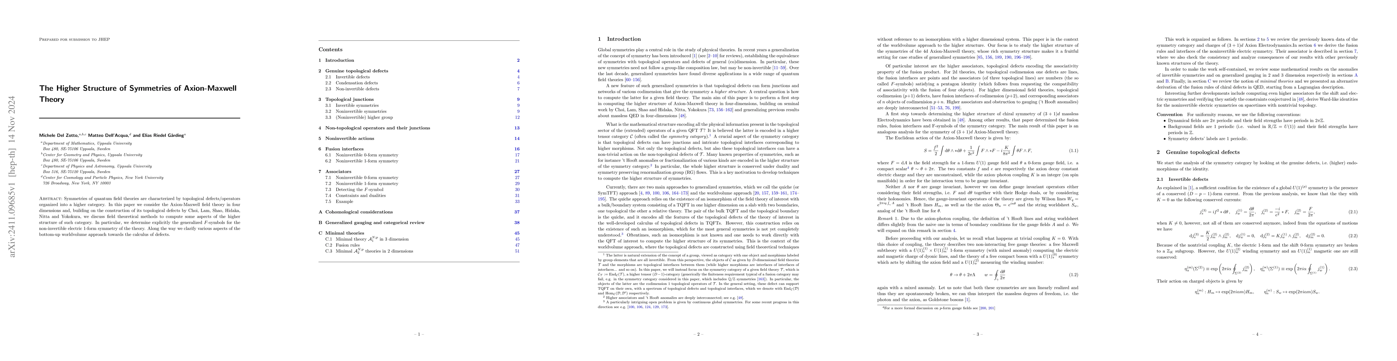 Thumbnail for The Higher Structure of Symmetries of Axion-Maxwell Theory