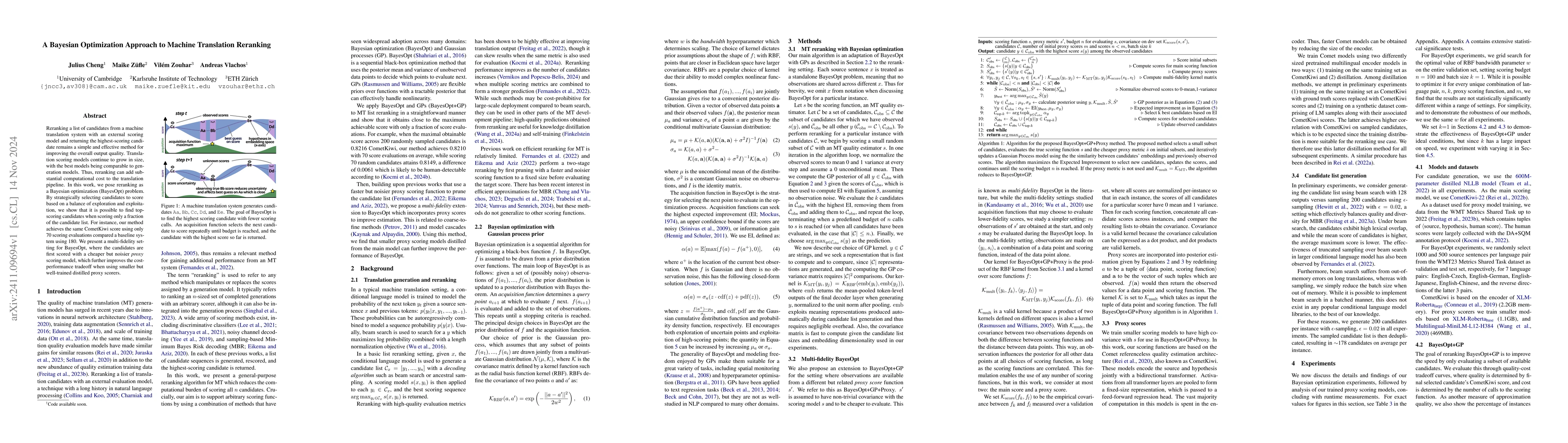 Thumbnail for A Bayesian Optimization Approach to Machine Translation Reranking
