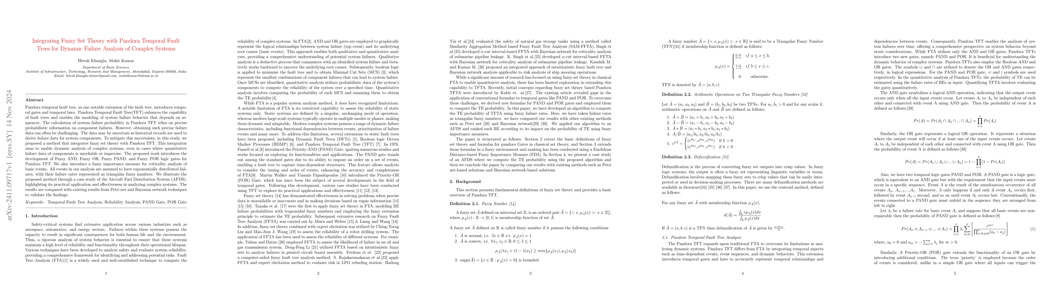 Thumbnail for Integrating Fuzzy Set Theory with Pandora Temporal Fault Trees for
  Dynamic Failure Analysis of Complex Systems