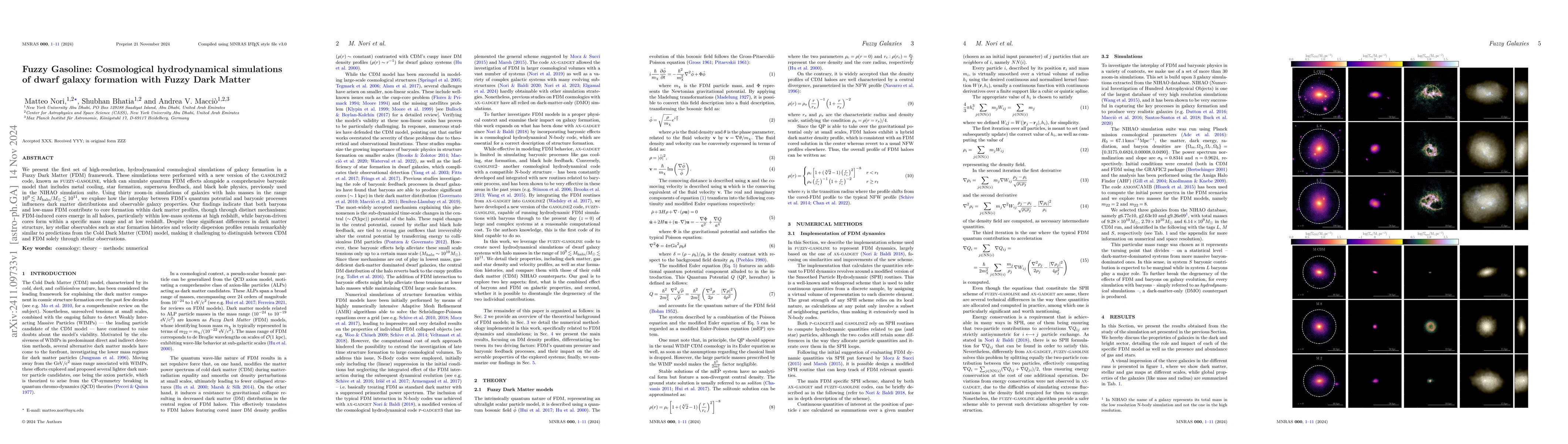 Thumbnail for Fuzzy Gasoline: Cosmological hydrodynamical simulations of dwarf galaxy
  formation with Fuzzy Dark Matter