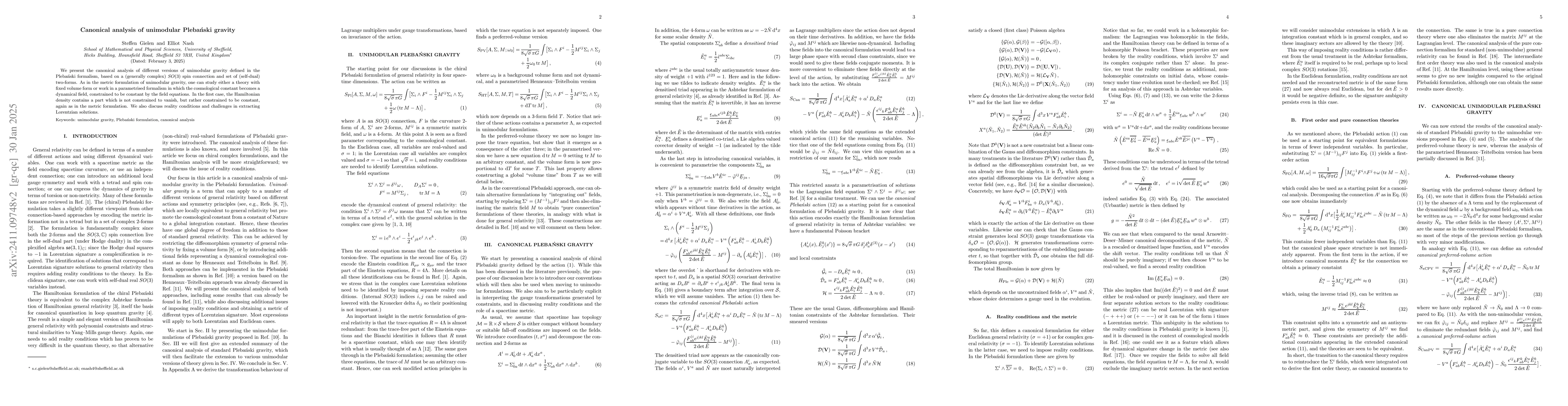 Thumbnail for Canonical analysis of unimodular Plebański gravity