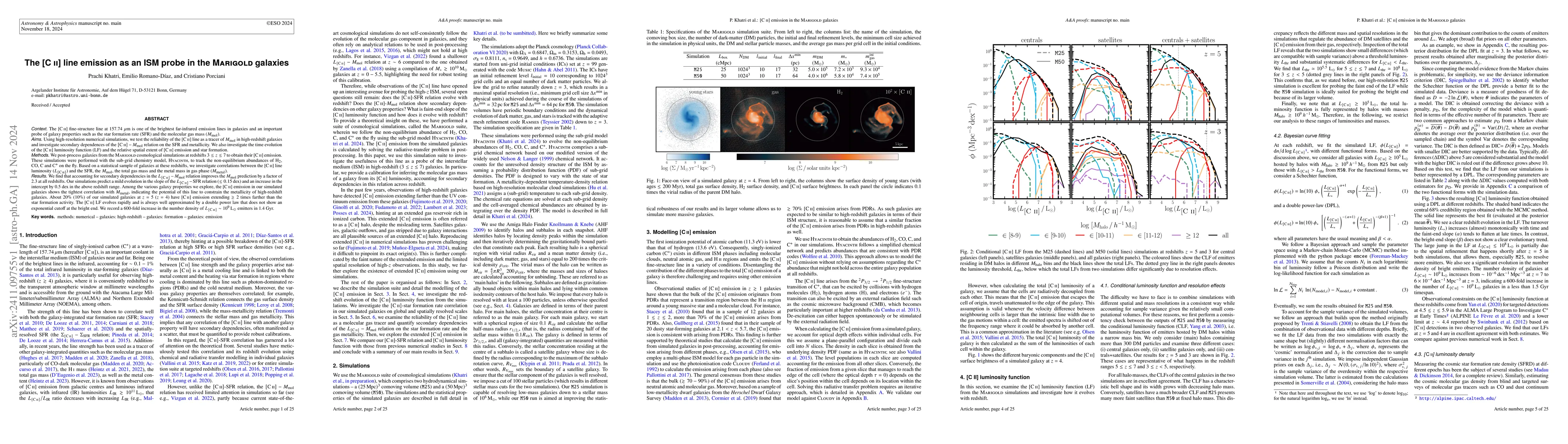 Thumbnail for The [C II] line emission as an ISM probe in the MARIGOLD galaxies