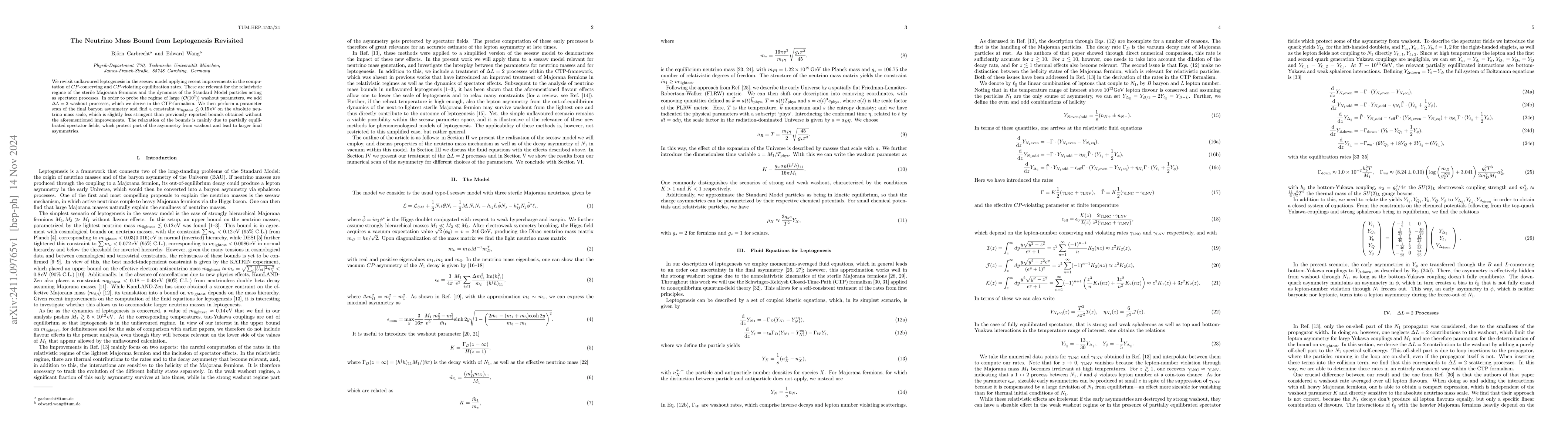 Thumbnail for The Neutrino Mass Bound from Leptogenesis Revisited