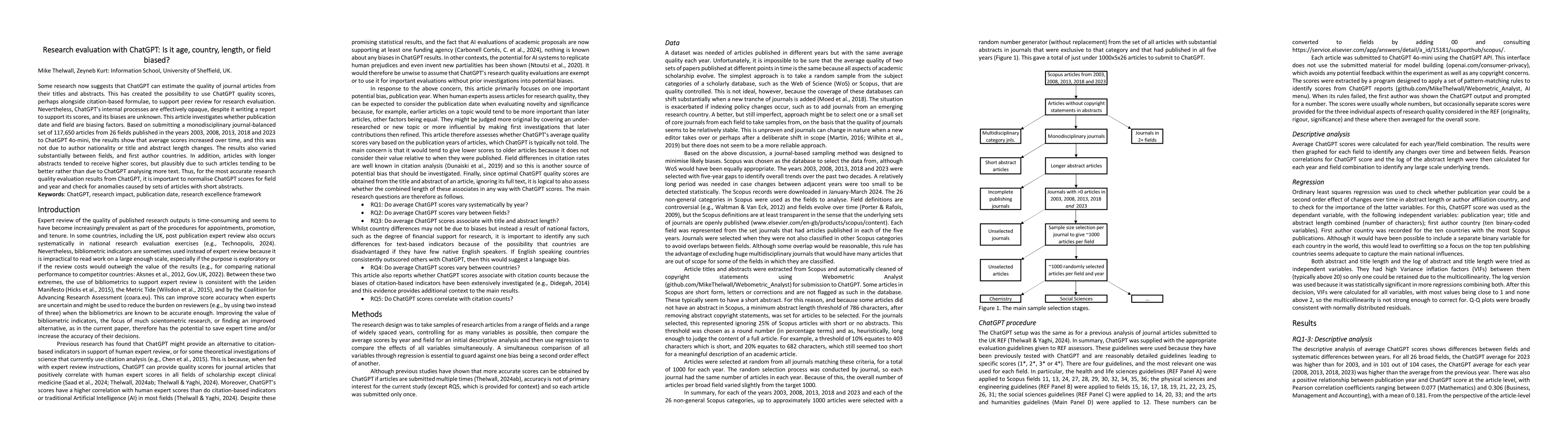 Thumbnail for Research evaluation with ChatGPT: Is it age, country, length, or field
  biased?