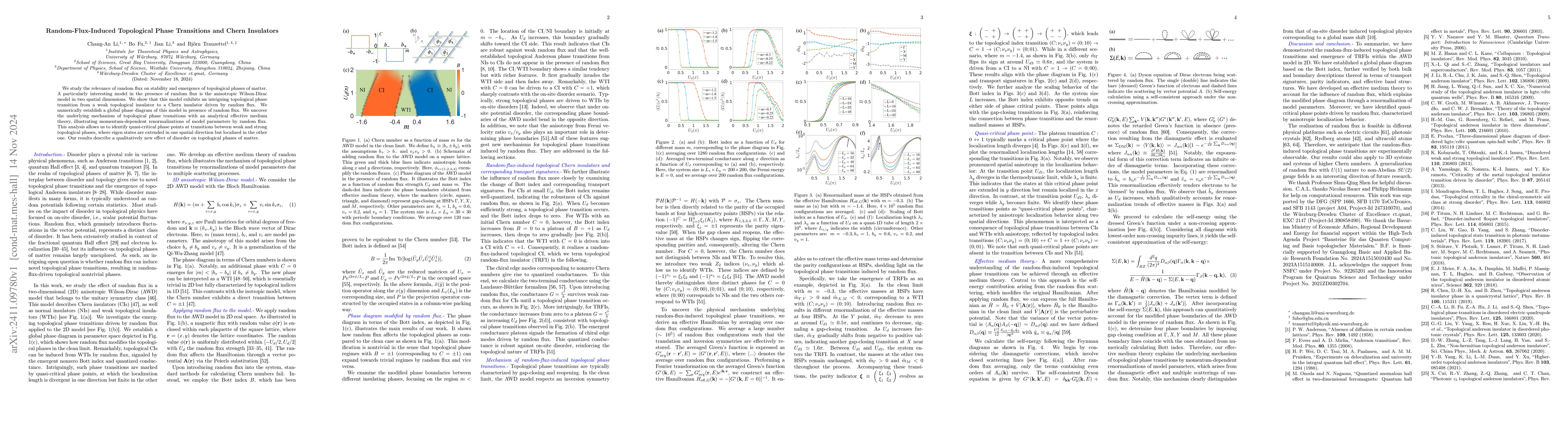 Thumbnail for Random-Flux-Induced Topological Phase Transitions and Chern Insulators