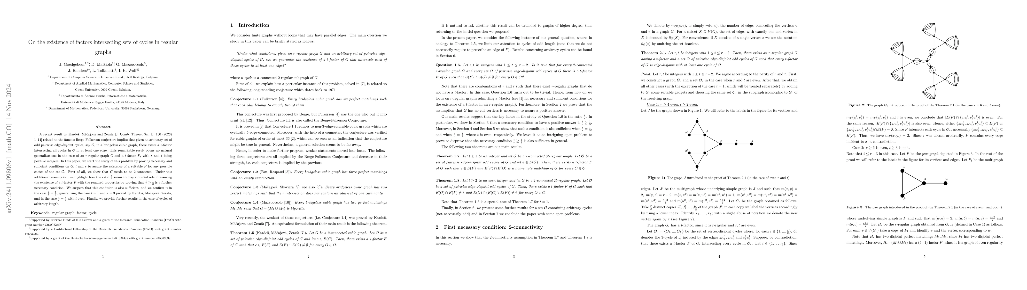 Thumbnail for On the existence of factors intersecting sets of cycles in regular
  graphs
