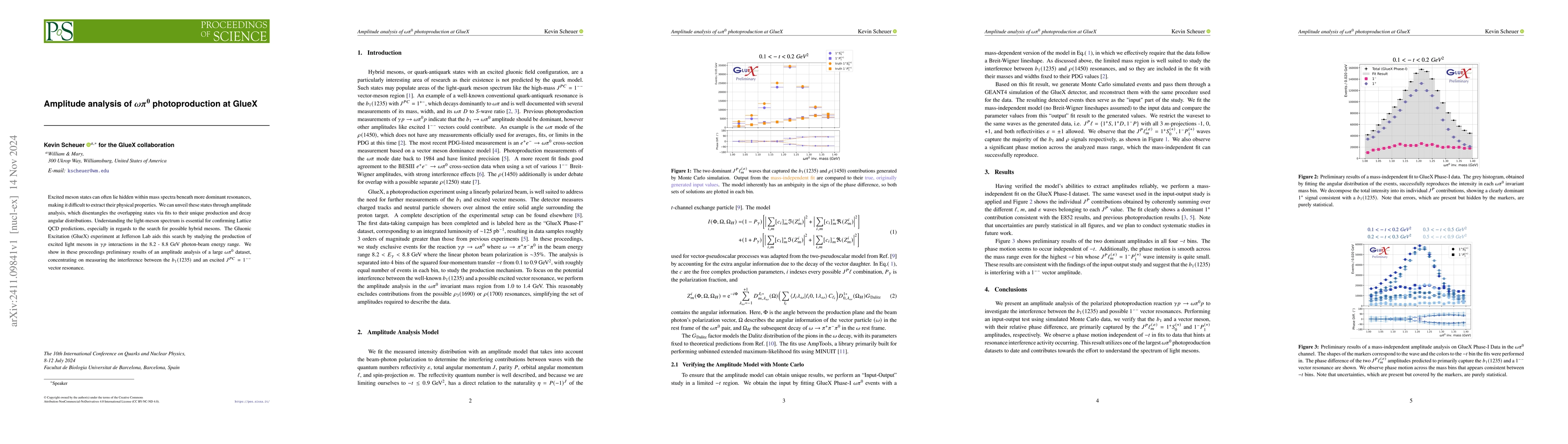Thumbnail for Amplitude Analysis of $ωπ^0$ Photoproduction at GlueX