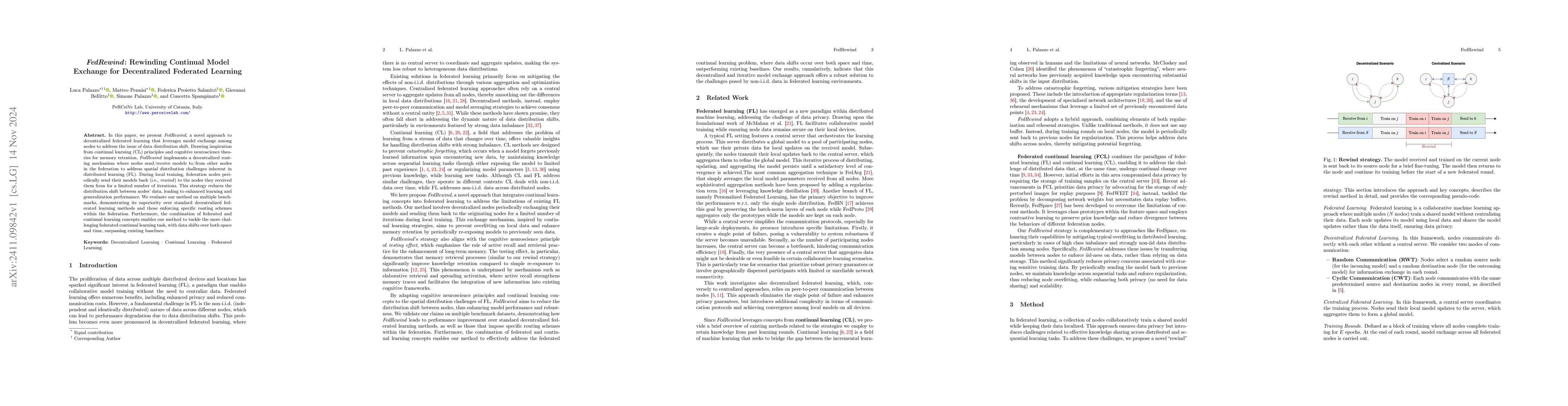 Thumbnail for FedRewind: Rewinding Continual Model Exchange for Decentralized
  Federated Learning