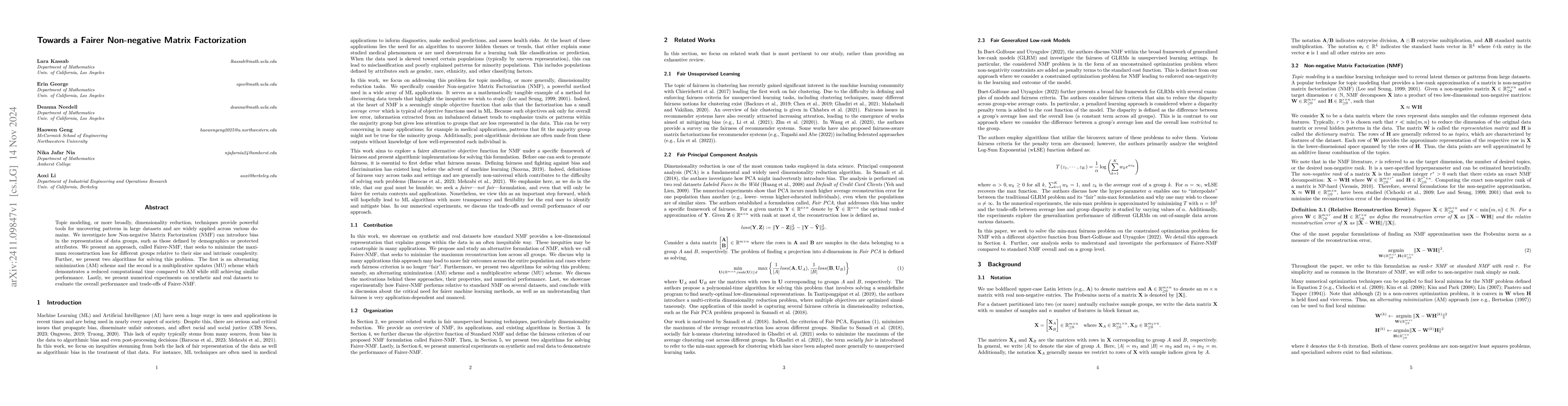 Thumbnail for Towards a Fairer Non-negative Matrix Factorization