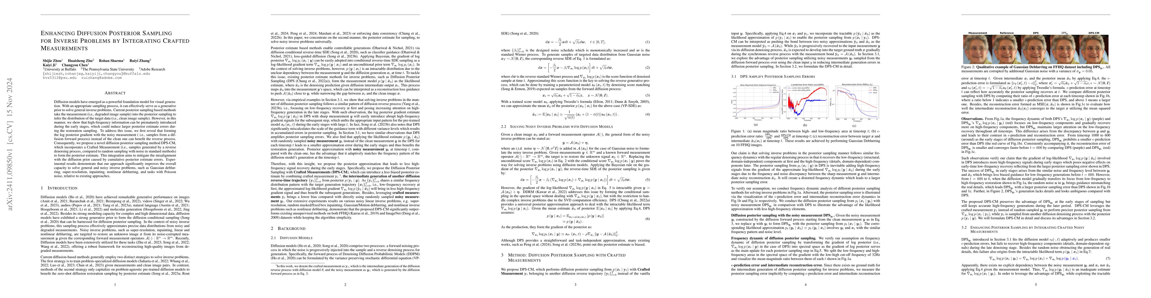 Thumbnail for Enhancing Diffusion Posterior Sampling for Inverse Problems by
  Integrating Crafted Measurements