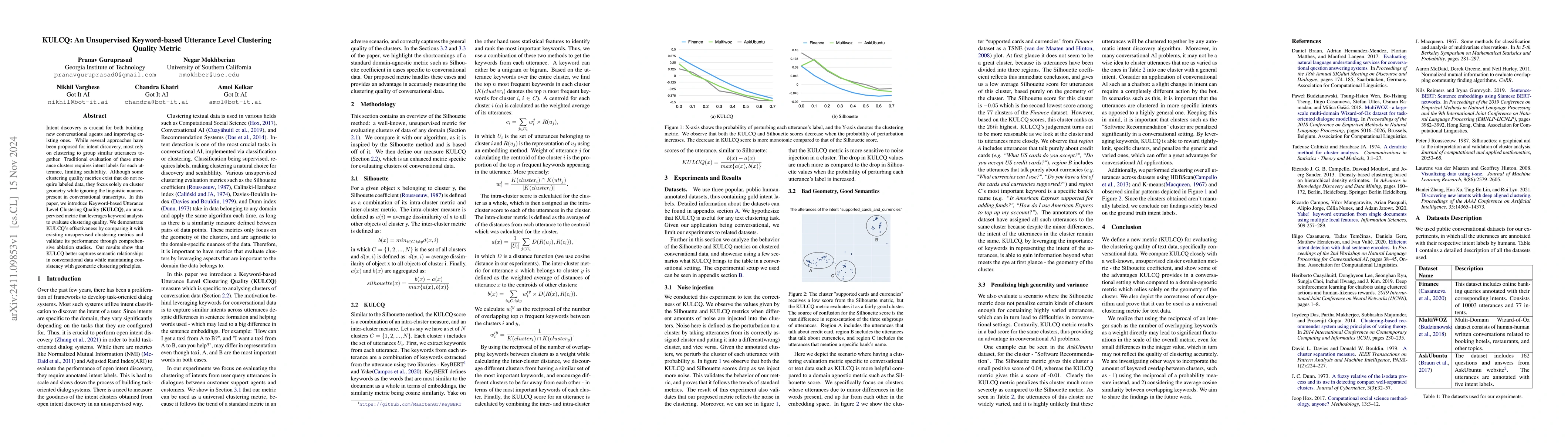Thumbnail for KULCQ: An Unsupervised Keyword-based Utterance Level Clustering Quality
  Metric