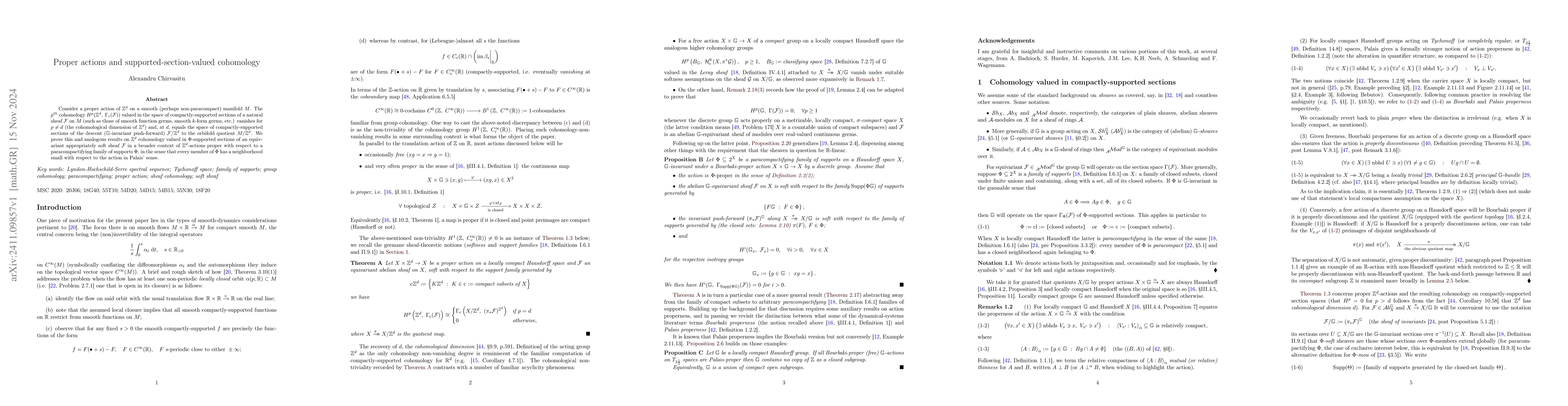Thumbnail for Proper actions and supported-section-valued cohomology