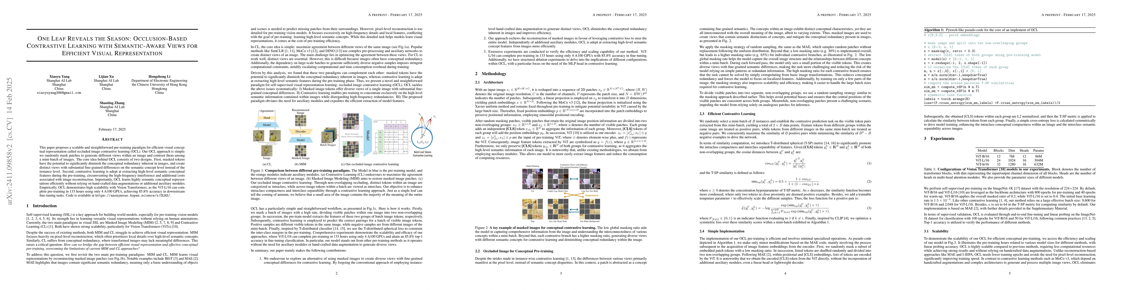 Thumbnail for Masked Image Contrastive Learning for Efficient Visual Conceptual
  Pre-training