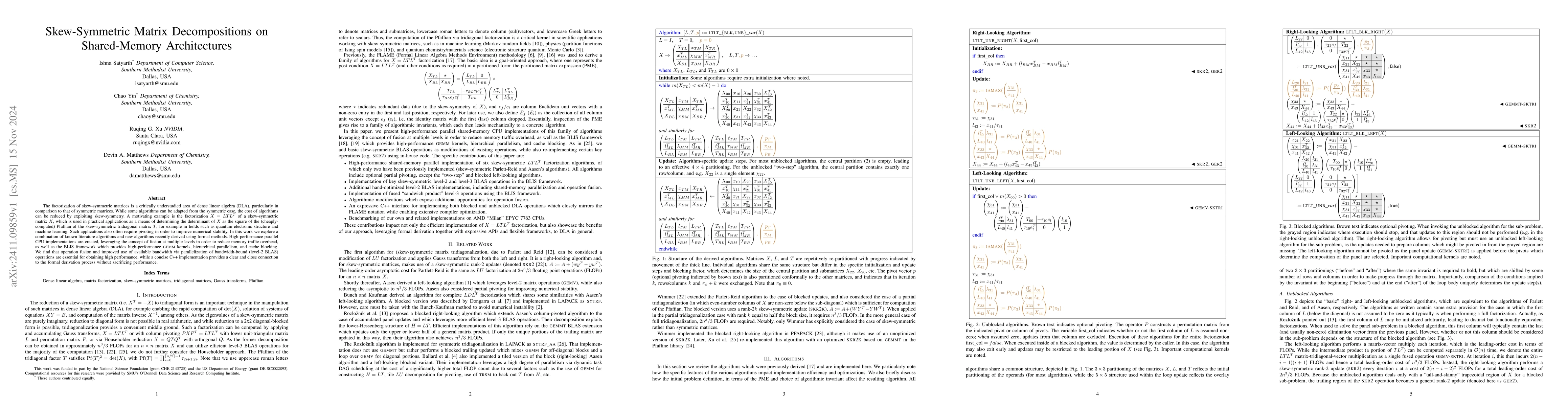 Thumbnail for Skew-Symmetric Matrix Decompositions on Shared-Memory Architectures