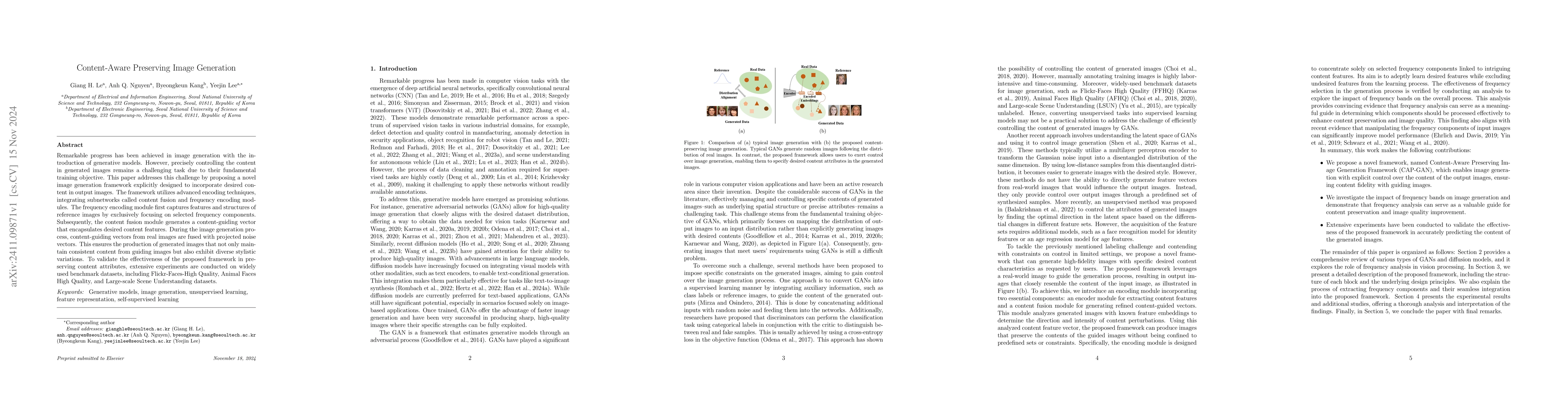 Thumbnail for Content-Aware Preserving Image Generation