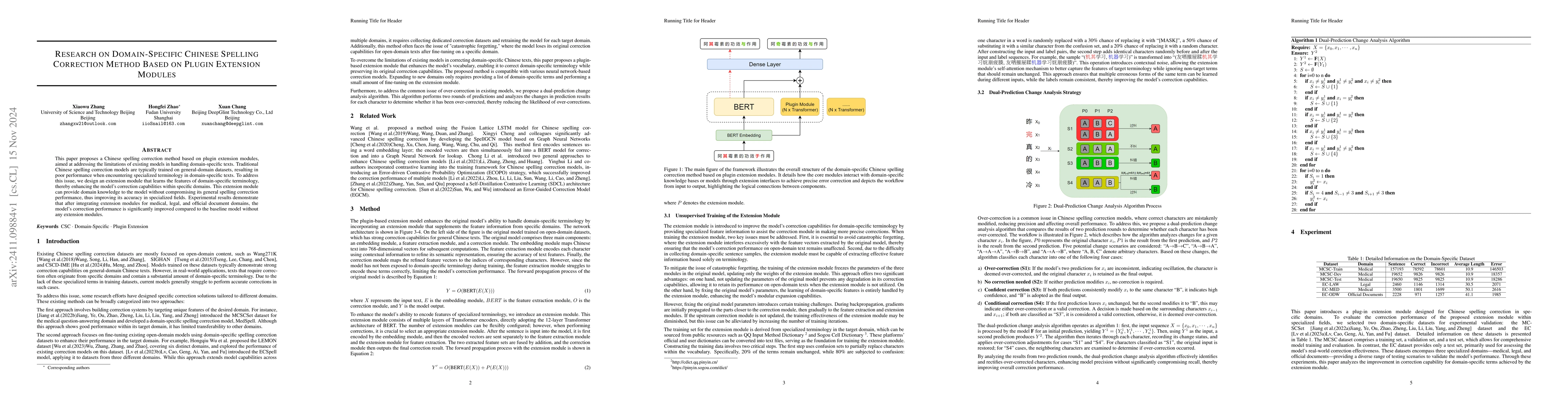 Thumbnail for Research on Domain-Specific Chinese Spelling Correction Method Based on
  Plugin Extension Modules