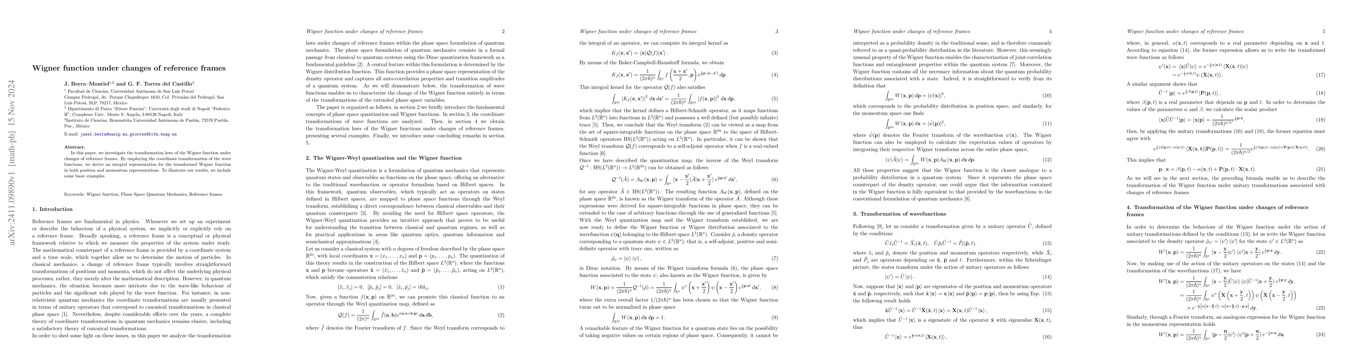 Thumbnail for Wigner function under changes of reference frames