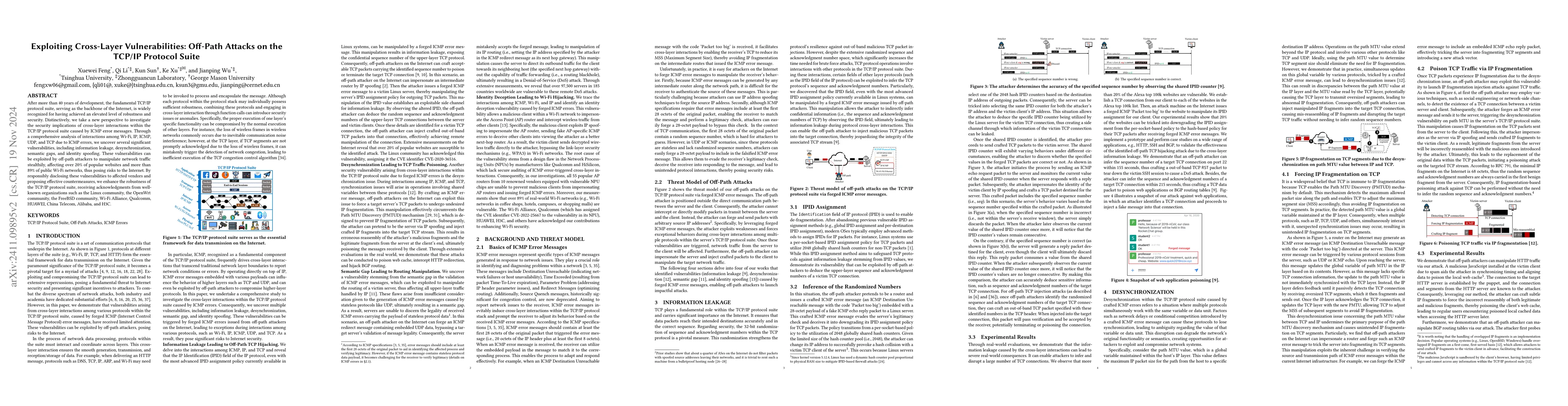 Thumbnail for Exploiting Cross-Layer Vulnerabilities: Off-Path Attacks on the TCP/IP
  Protocol Suite