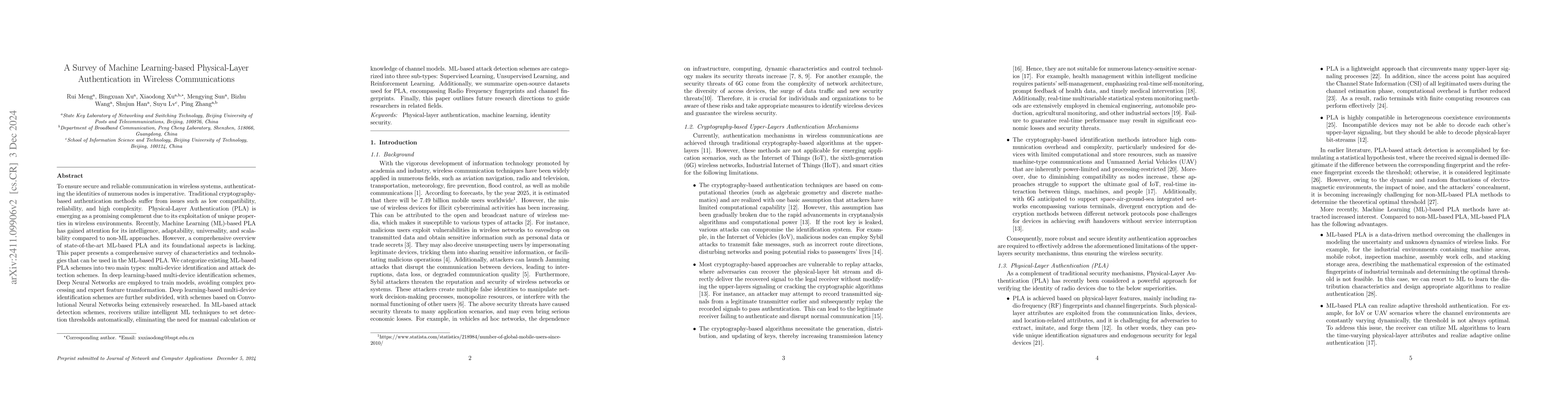 Thumbnail for A Survey of Machine Learning-based Physical-Layer Authentication in
  Wireless Communications