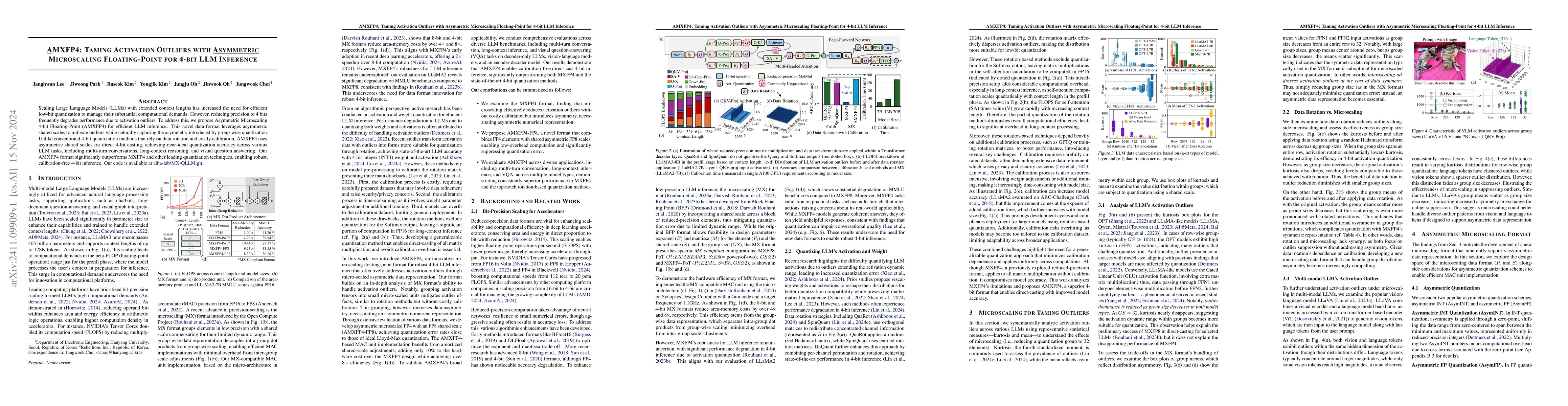 Thumbnail for AMXFP4: Taming Activation Outliers with Asymmetric Microscaling
  Floating-Point for 4-bit LLM Inference