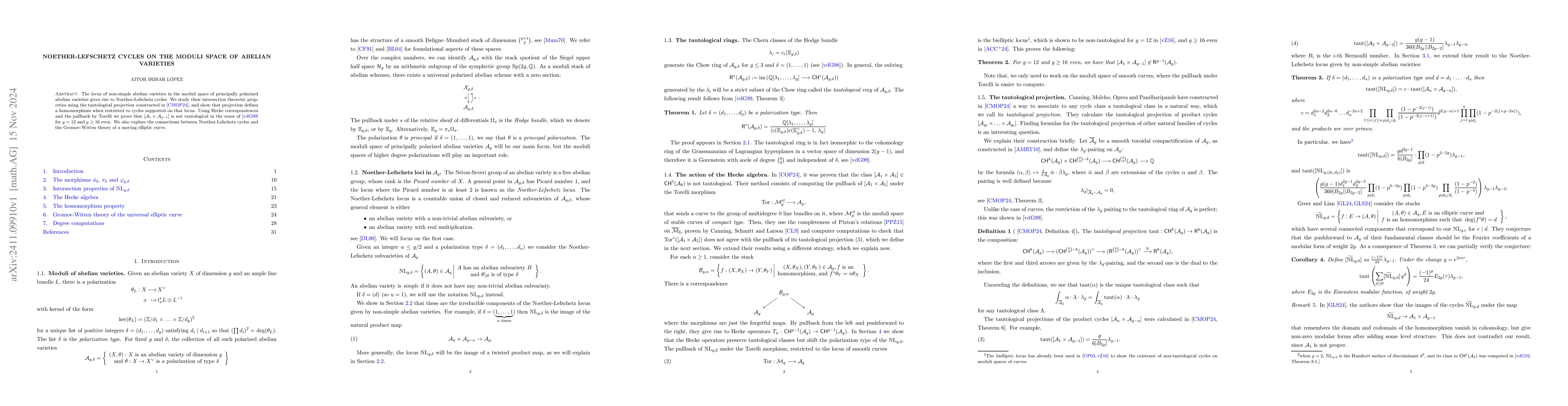 Thumbnail for Noether-Lefschetz cycles on the moduli space of abelian varieties