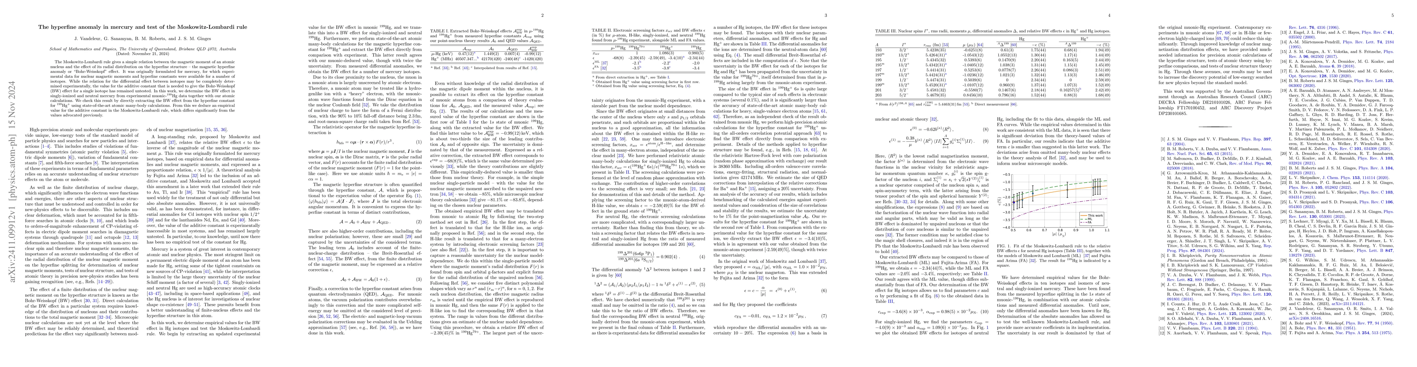 Thumbnail for The hyperfine anomaly in mercury and test of the Moskowitz-Lombardi rule