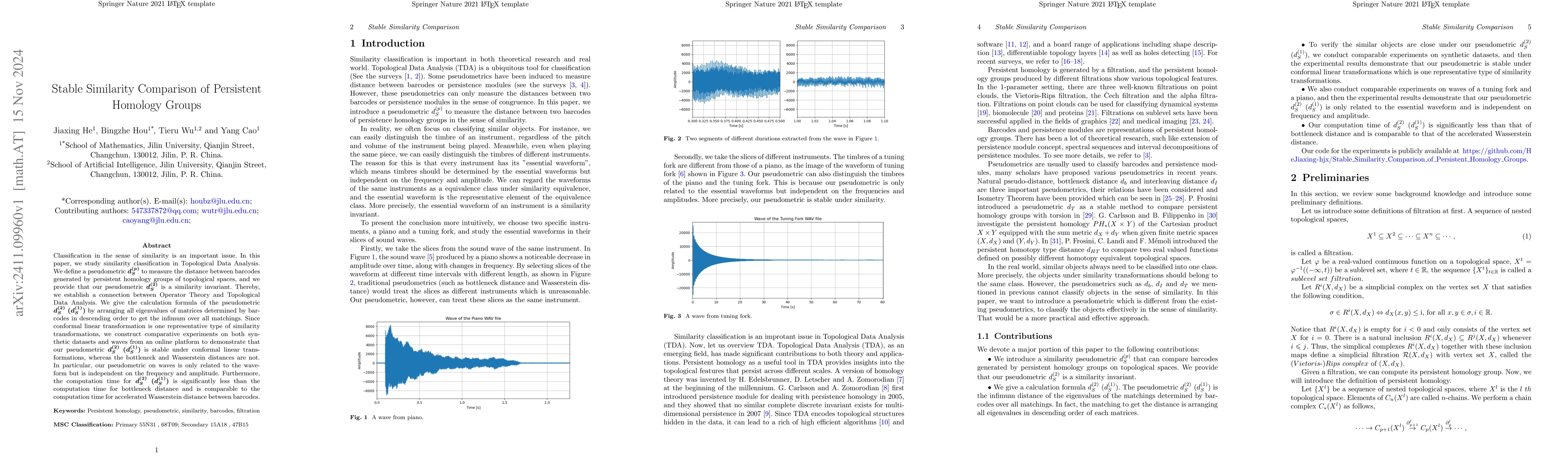 Thumbnail for Stable Similarity Comparison of Persistent Homology Groups