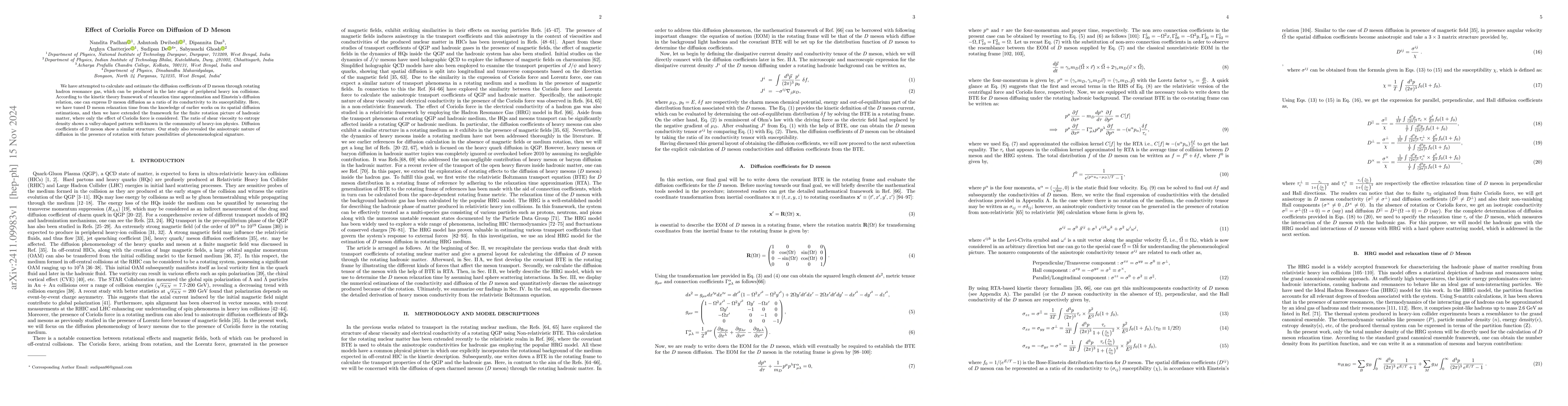 Thumbnail for Effect of Coriolis Force on Diffusion of D Meson