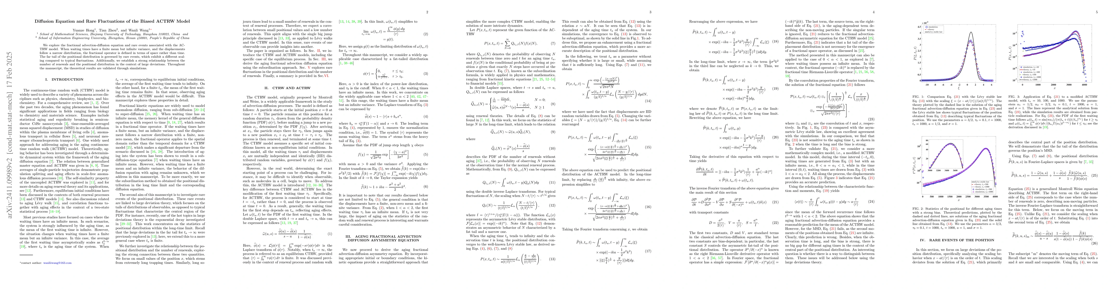 Thumbnail for Diffusion Equation and Rare Fluctuations of the Biased ACTRW Model