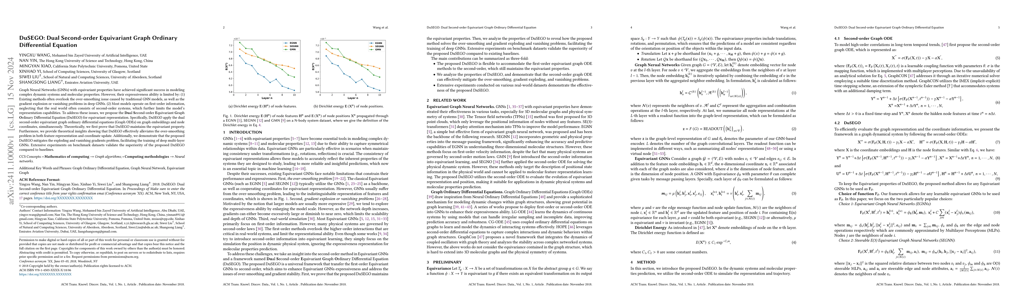 Thumbnail for DuSEGO: Dual Second-order Equivariant Graph Ordinary Differential
  Equation