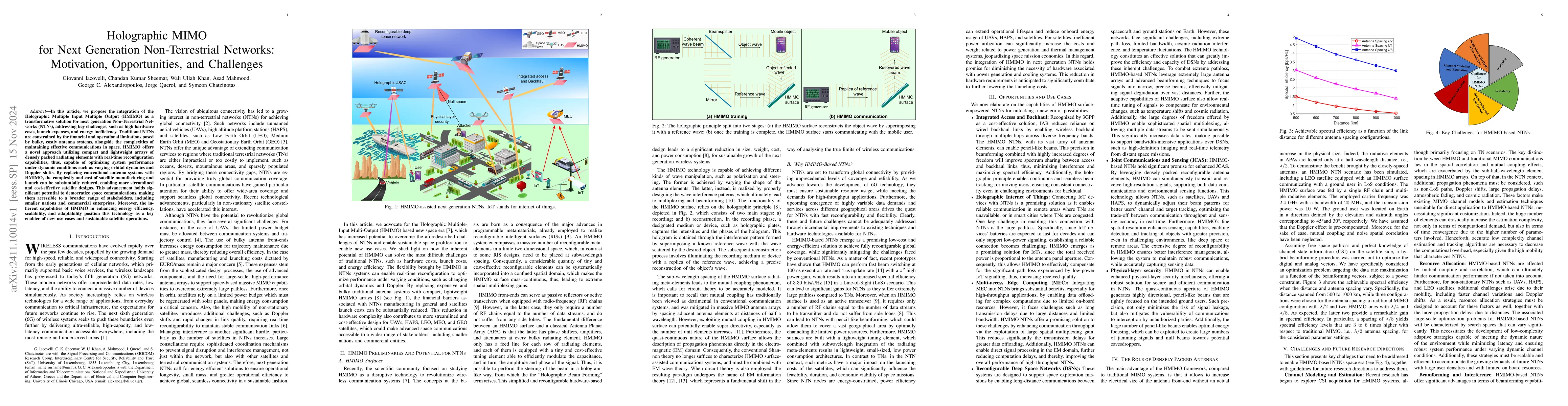 Thumbnail for Holographic MIMO for Next Generation Non-Terrestrial Networks:
  Motivation, Opportunities, and Challenges