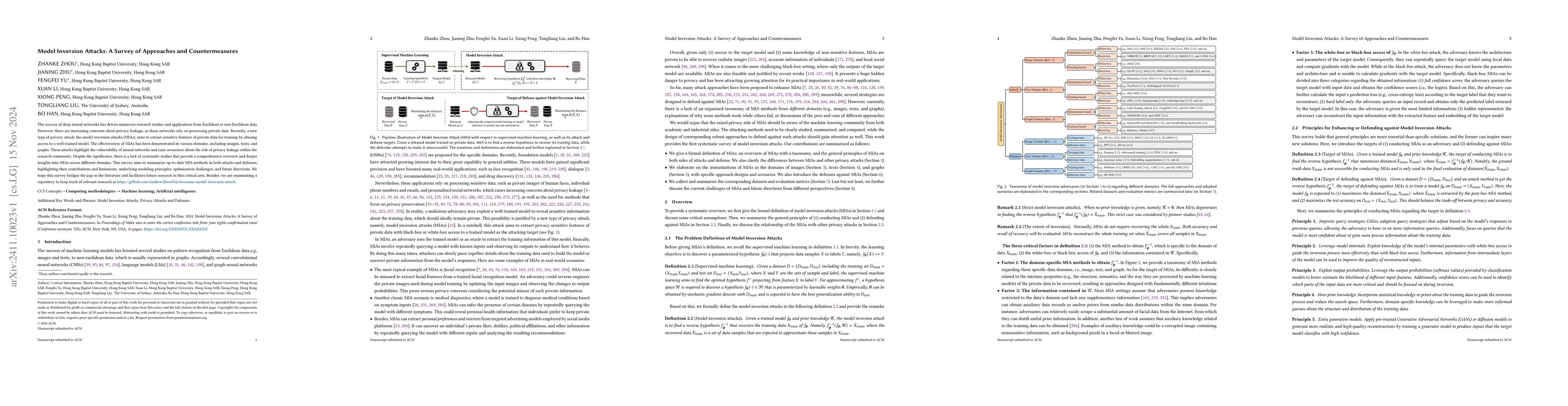 Thumbnail for Model Inversion Attacks: A Survey of Approaches and Countermeasures