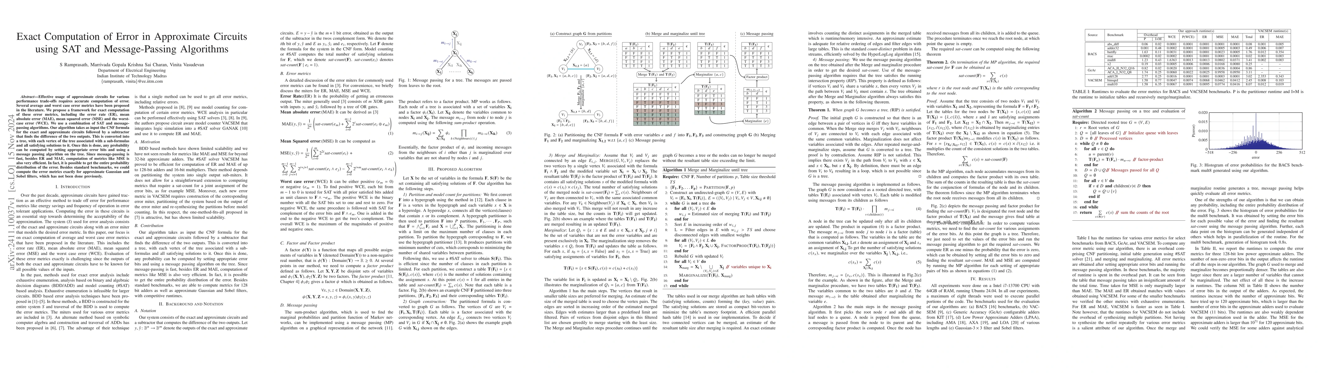 Thumbnail for Exact Computation of Error in Approximate Circuits using SAT and
  Message-Passing Algorithms