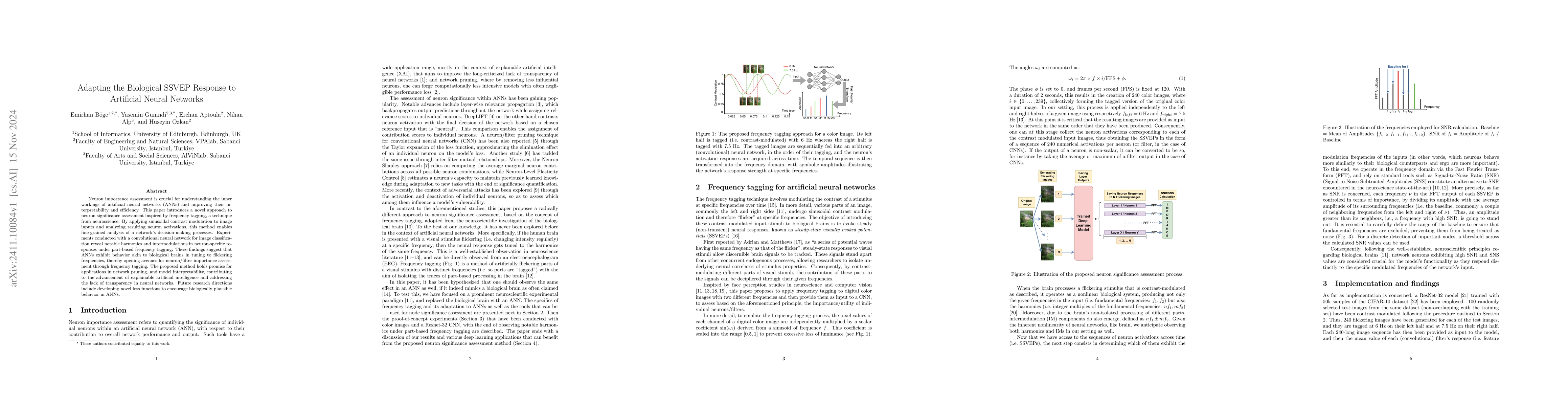 Thumbnail for Adapting the Biological SSVEP Response to Artificial Neural Networks