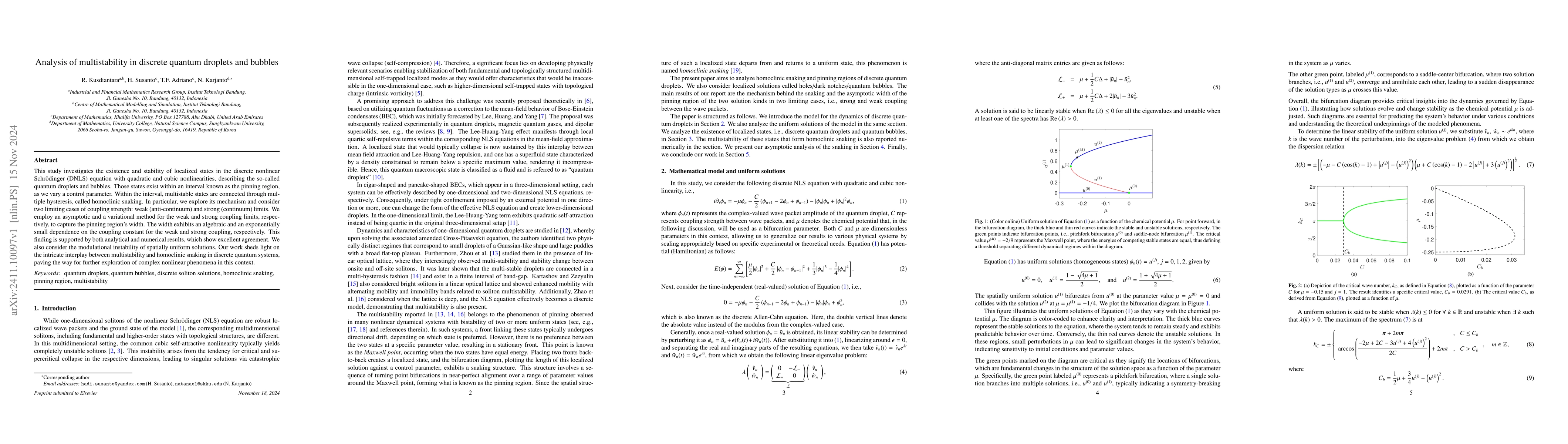 Thumbnail for Analysis of multistability in discrete quantum droplets and bubbles